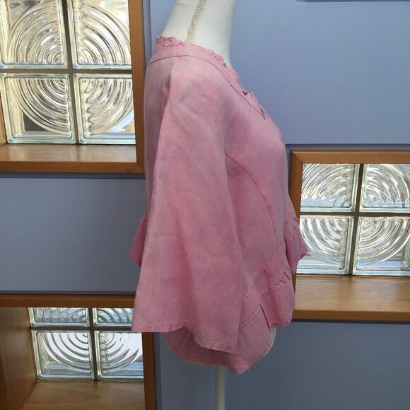 Hot Pink Linen Jacket or Top OS by JS Millenium - Picture 7 of 9